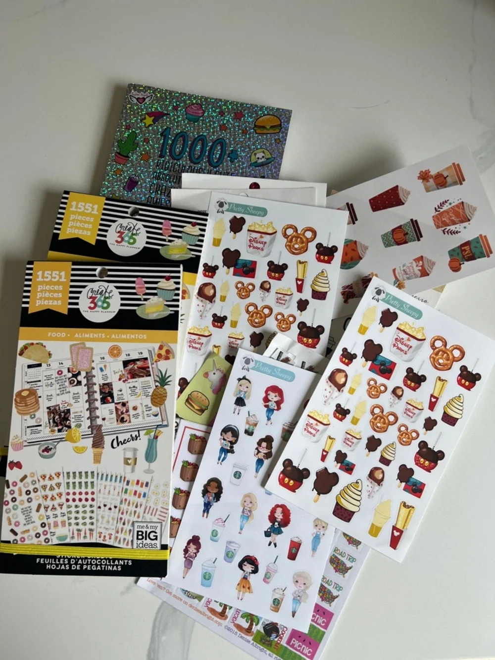 Happy Planner and Assorted Cute Food & Coffee Sticker Sets. Bundle and save!